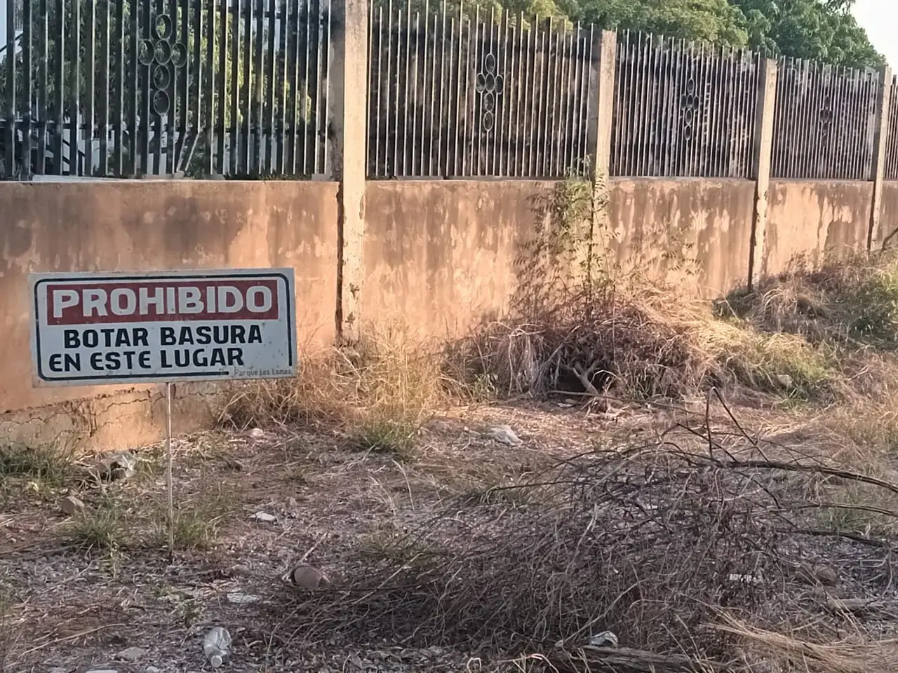 aviso prohibido botar basura en medio de paja seca fotorreportje encuadre del medio digital el pajaro azul